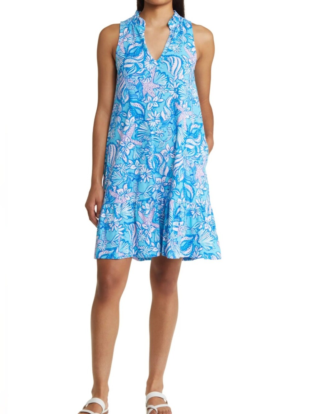 LILLY PULITZER Malone Dress Shell Print with Pockets SIZE XS